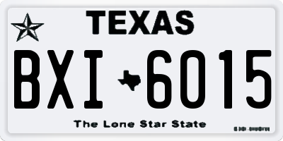 TX license plate BXI6015