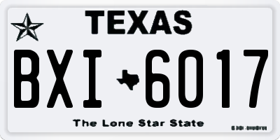 TX license plate BXI6017