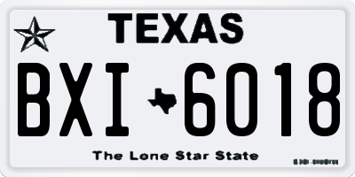TX license plate BXI6018