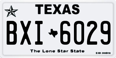 TX license plate BXI6029