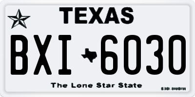TX license plate BXI6030