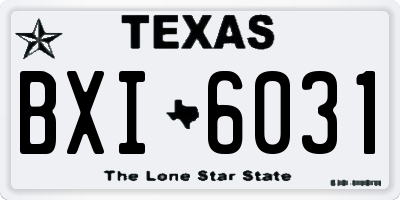 TX license plate BXI6031