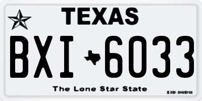 TX license plate BXI6033
