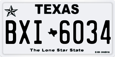 TX license plate BXI6034