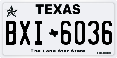 TX license plate BXI6036