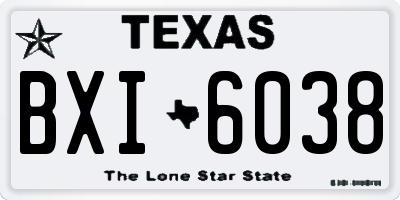 TX license plate BXI6038