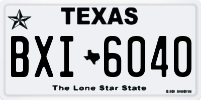 TX license plate BXI6040