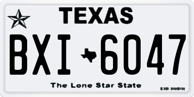 TX license plate BXI6047