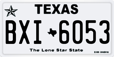 TX license plate BXI6053