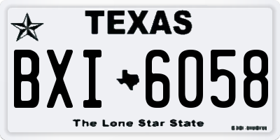 TX license plate BXI6058