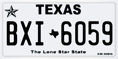 TX license plate BXI6059