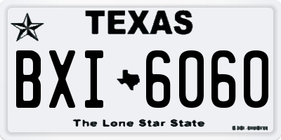TX license plate BXI6060