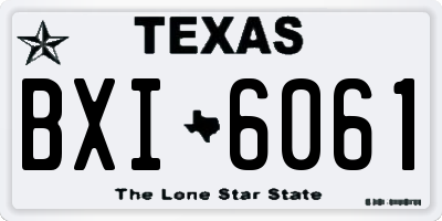 TX license plate BXI6061