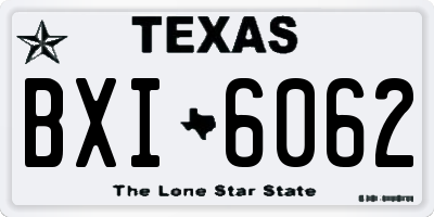 TX license plate BXI6062