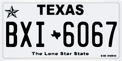 TX license plate BXI6067