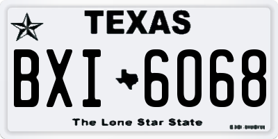 TX license plate BXI6068