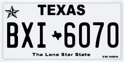 TX license plate BXI6070