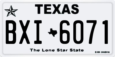 TX license plate BXI6071