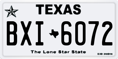 TX license plate BXI6072