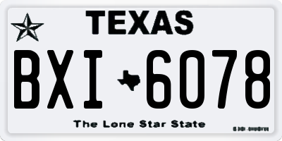 TX license plate BXI6078