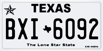 TX license plate BXI6092
