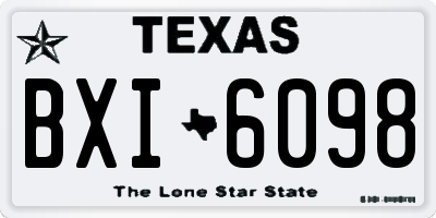 TX license plate BXI6098