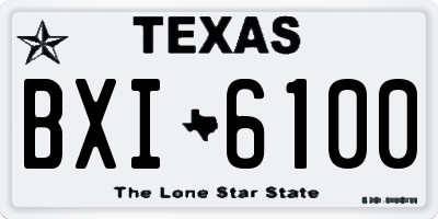 TX license plate BXI6100