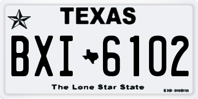 TX license plate BXI6102