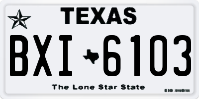 TX license plate BXI6103