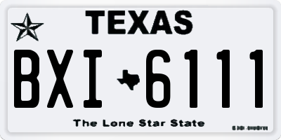 TX license plate BXI6111