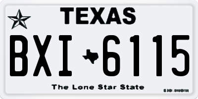 TX license plate BXI6115