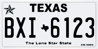 TX license plate BXI6123