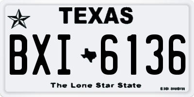 TX license plate BXI6136
