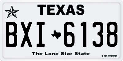 TX license plate BXI6138
