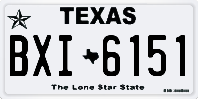 TX license plate BXI6151