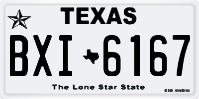 TX license plate BXI6167