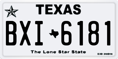 TX license plate BXI6181