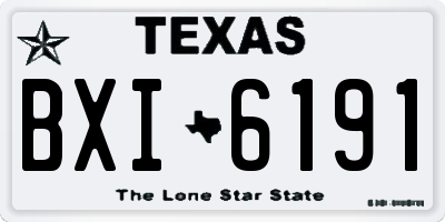 TX license plate BXI6191