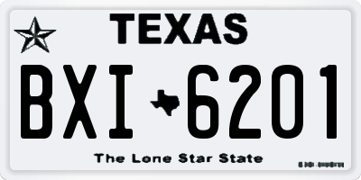 TX license plate BXI6201