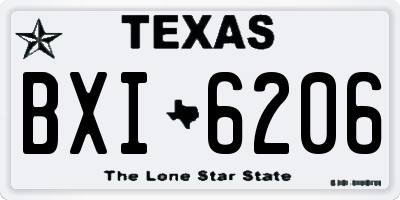 TX license plate BXI6206