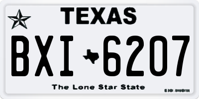 TX license plate BXI6207