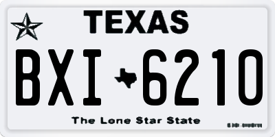 TX license plate BXI6210