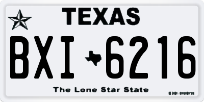 TX license plate BXI6216