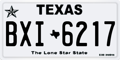 TX license plate BXI6217