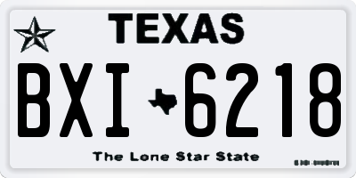 TX license plate BXI6218