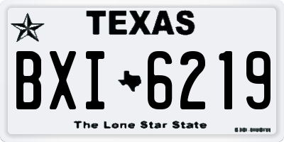 TX license plate BXI6219