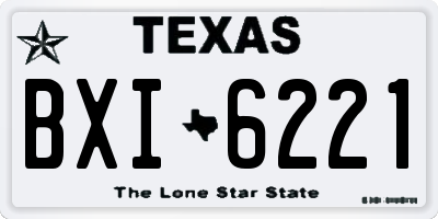 TX license plate BXI6221