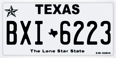TX license plate BXI6223