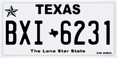 TX license plate BXI6231