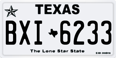 TX license plate BXI6233